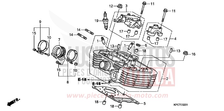 REAR CYLINDER HEAD for Varadero 125 PEARL CONCOURS BLACK (NHA65) from 2009